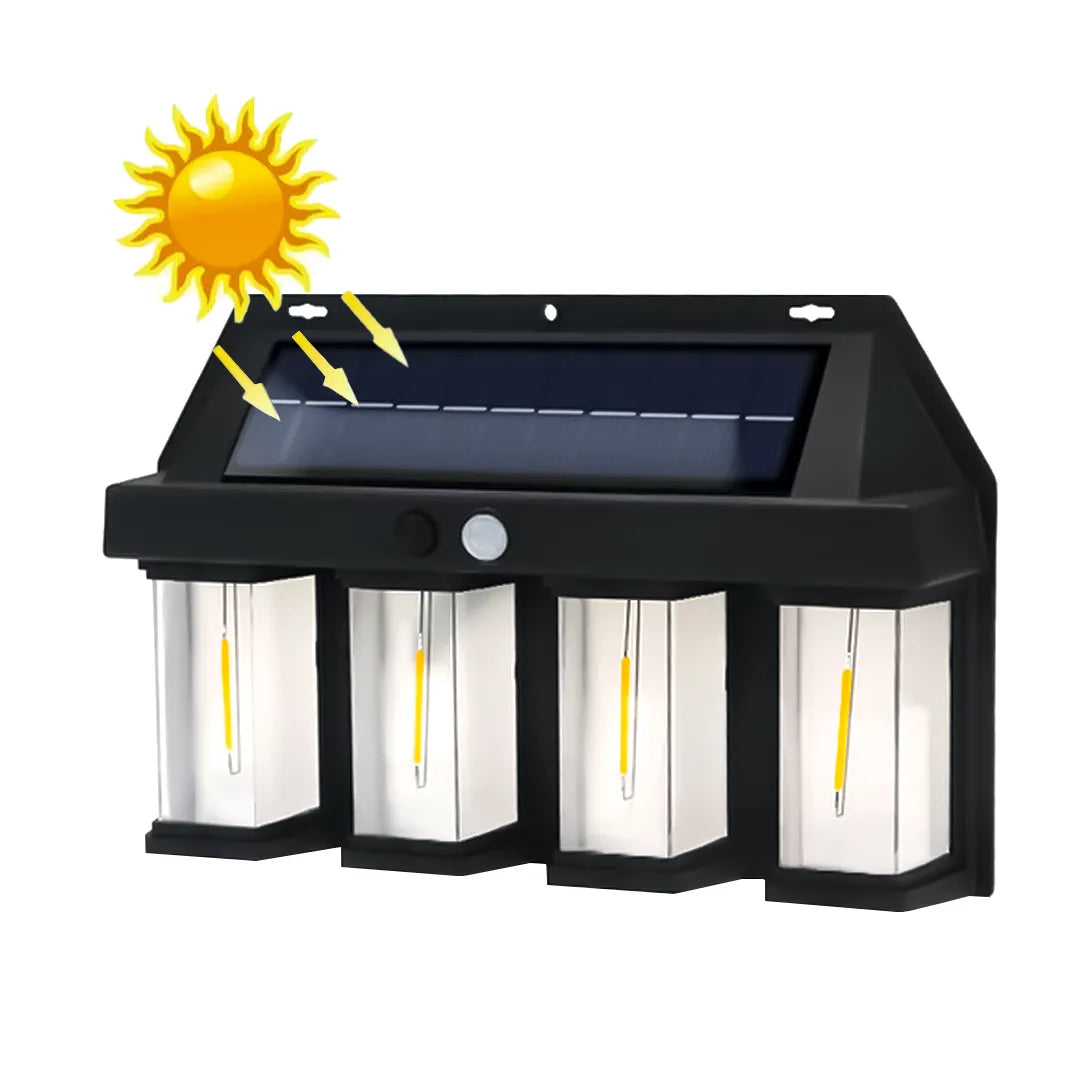 Foco Solar con Sensor 4 Ampolletas SolarSense